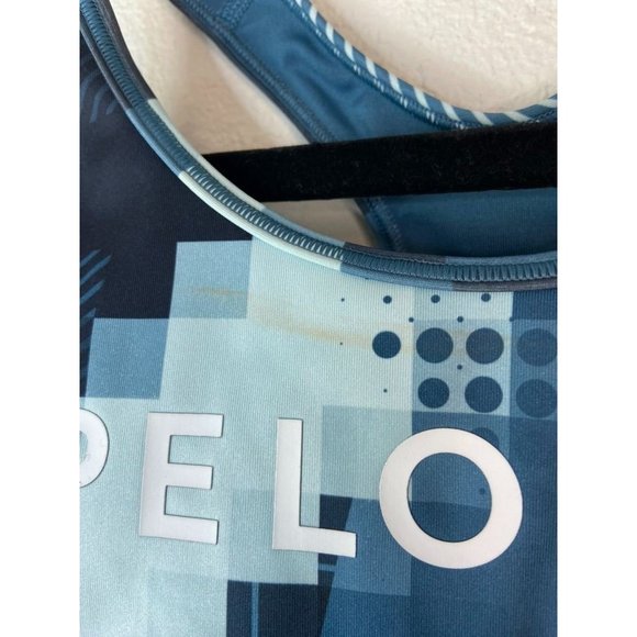 Adidas Peloton women's small blue teal‎ racer back sports bra medium support NWT - Picture 2 of 8